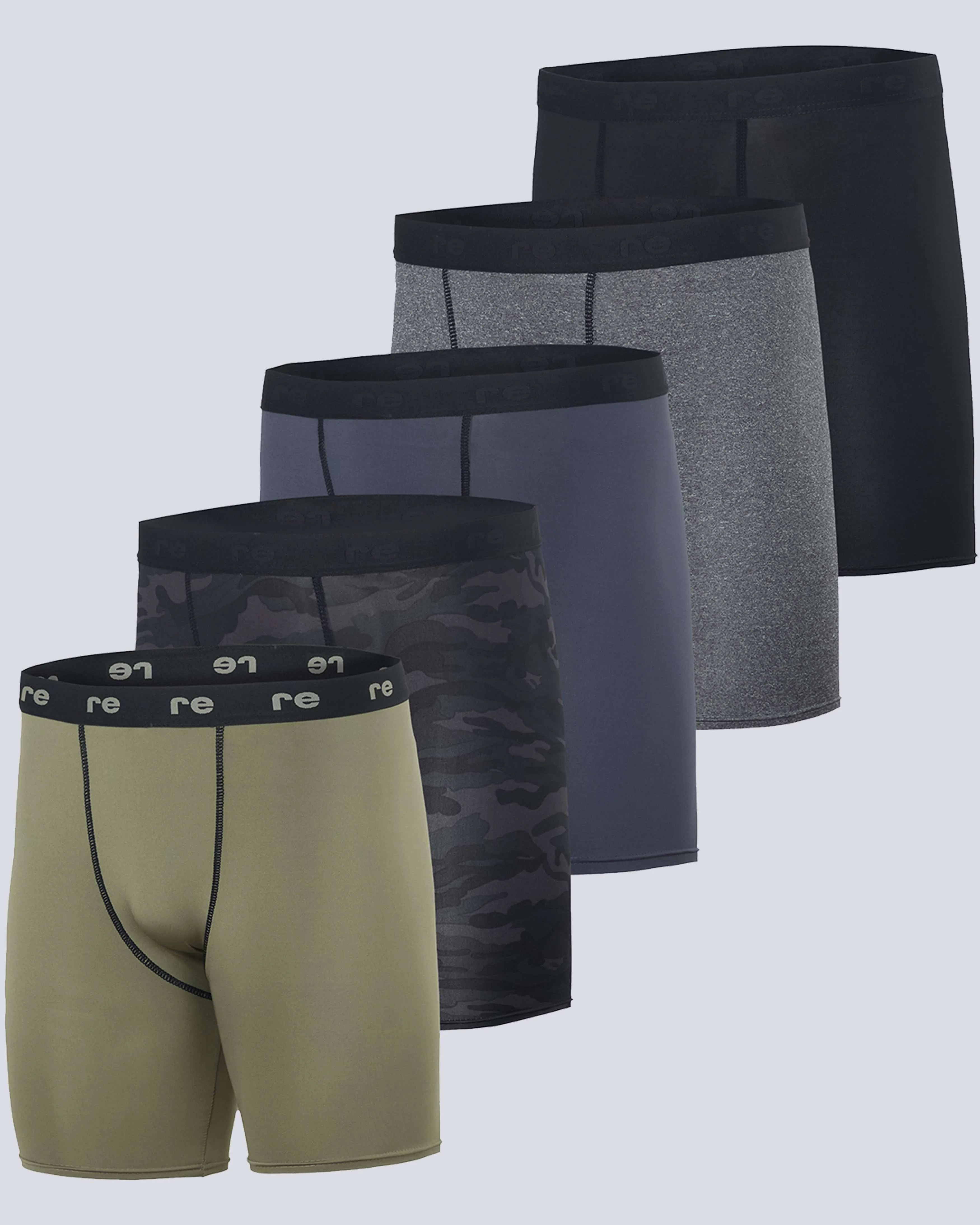 5 Pack: Mens Compression Underwear Shorts