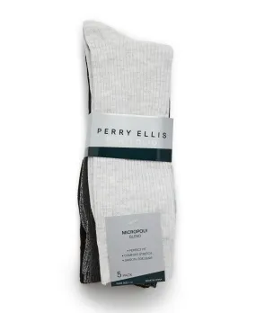 5 Pack Ribbed Crew Socks