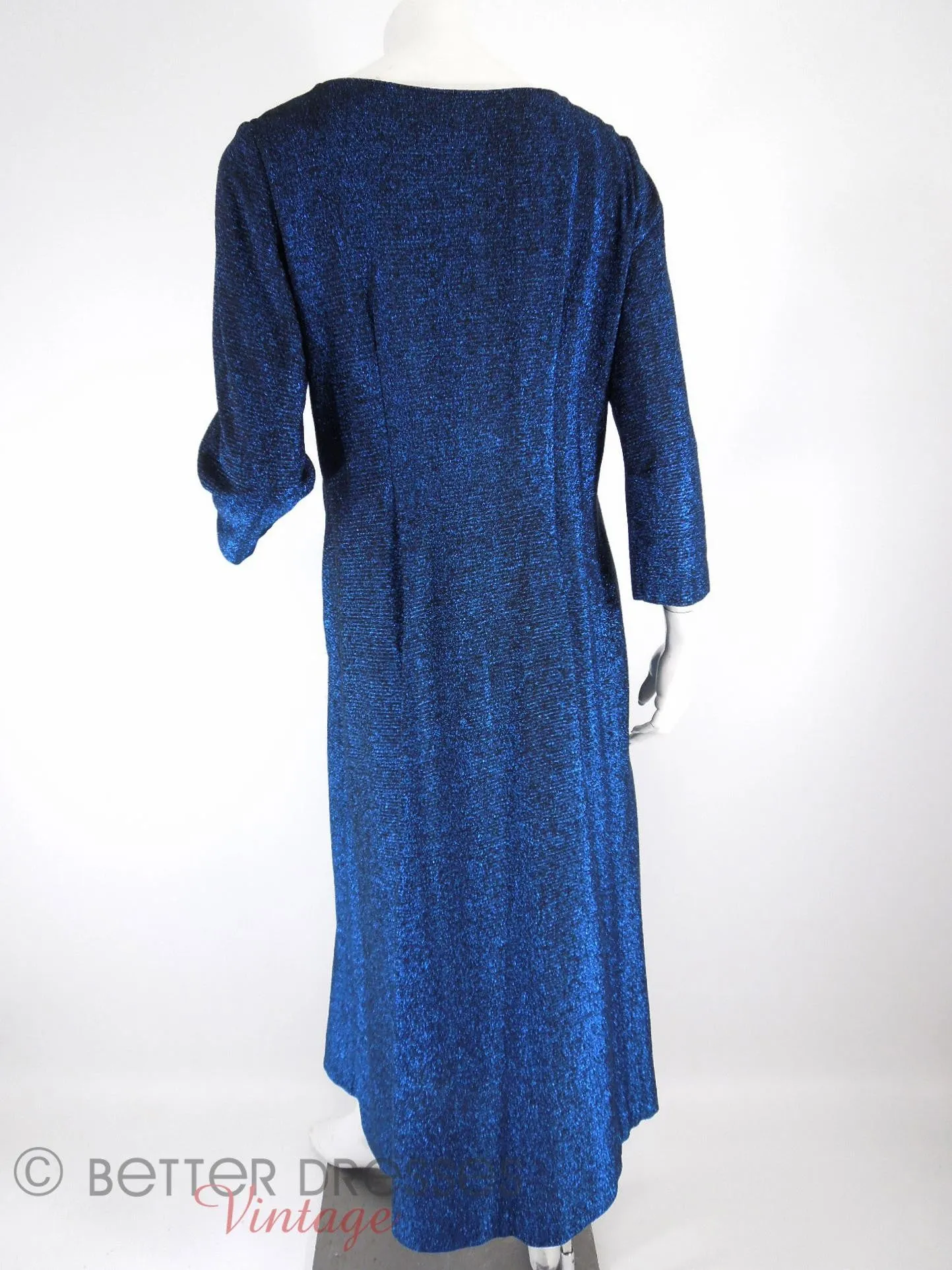 60s Maxan Duster Coat in Sparkly Blue - med, lg