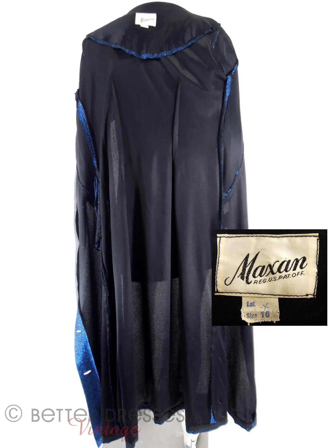 60s Maxan Duster Coat in Sparkly Blue - med, lg