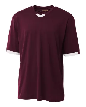 A4 N3011 The Stretch Pro - Mesh Baseball Jersey - Maroon White