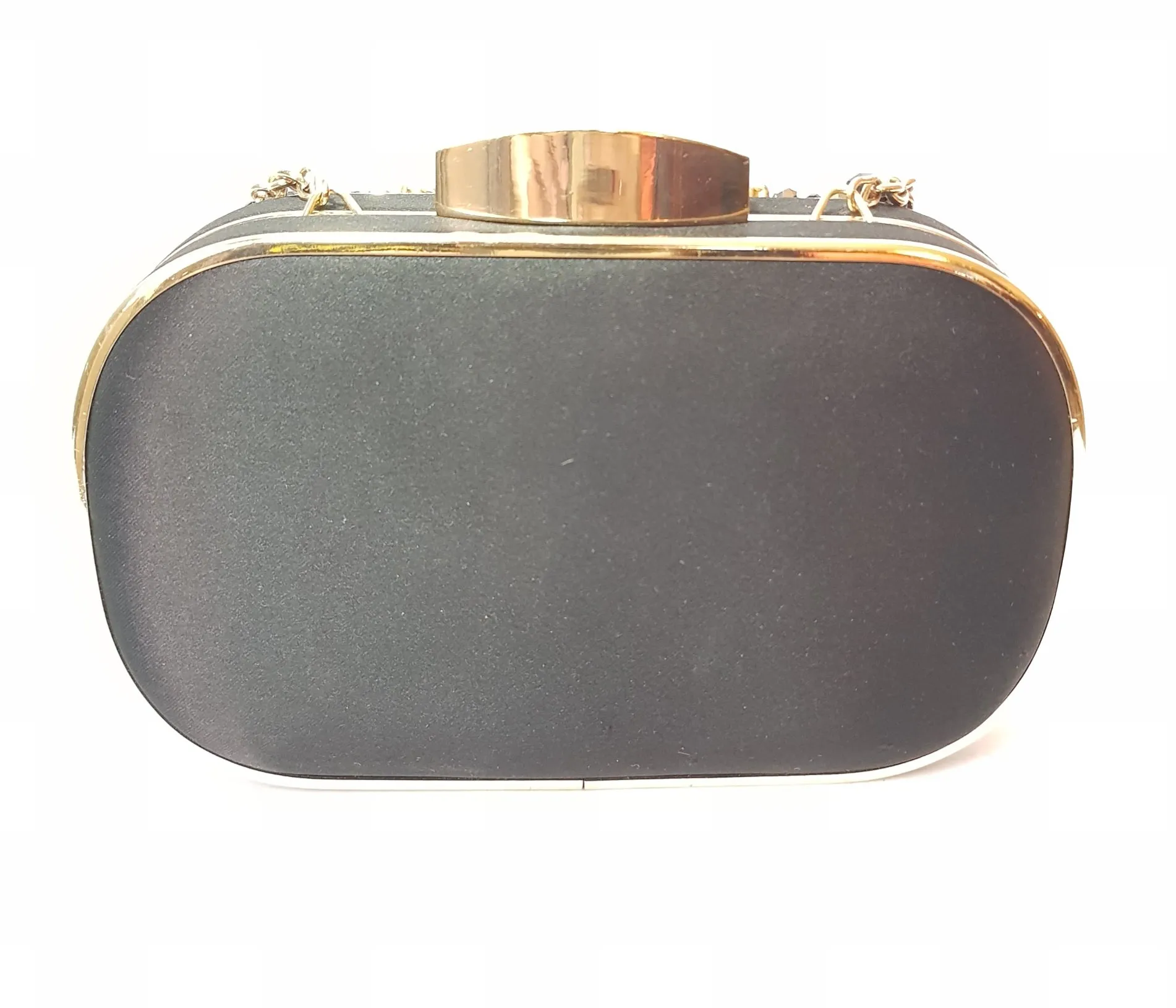 ALDO Rhinestone & Black Satin Clutch | Pre Loved |