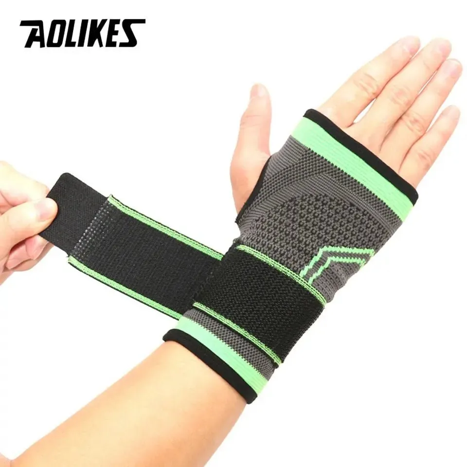 AOLIKES 1PCS High Elastic Bandage Fitness Yoga Hand Palm Brace Wrist Support Crossfit Powerlifting Gym Palm Pad Protector