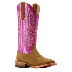 Ariat Ladies Frontier Calamity Jane Dijon Roughout Western Boot 10051025