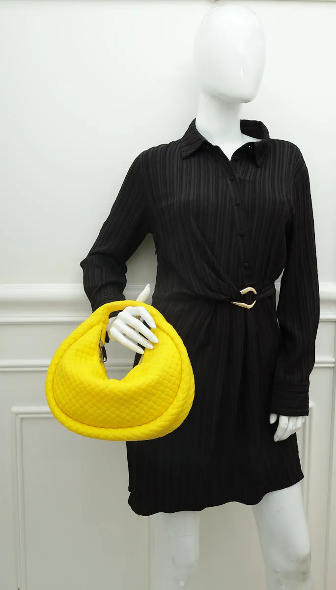 Bottega Veneta Bright Yellow Intrecciato Rubber Padded Jodie Bag