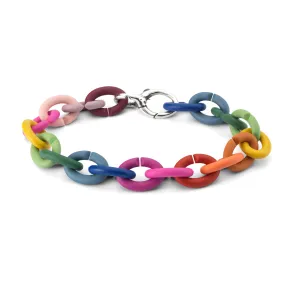 Bright Rainbow Silver Bracelet