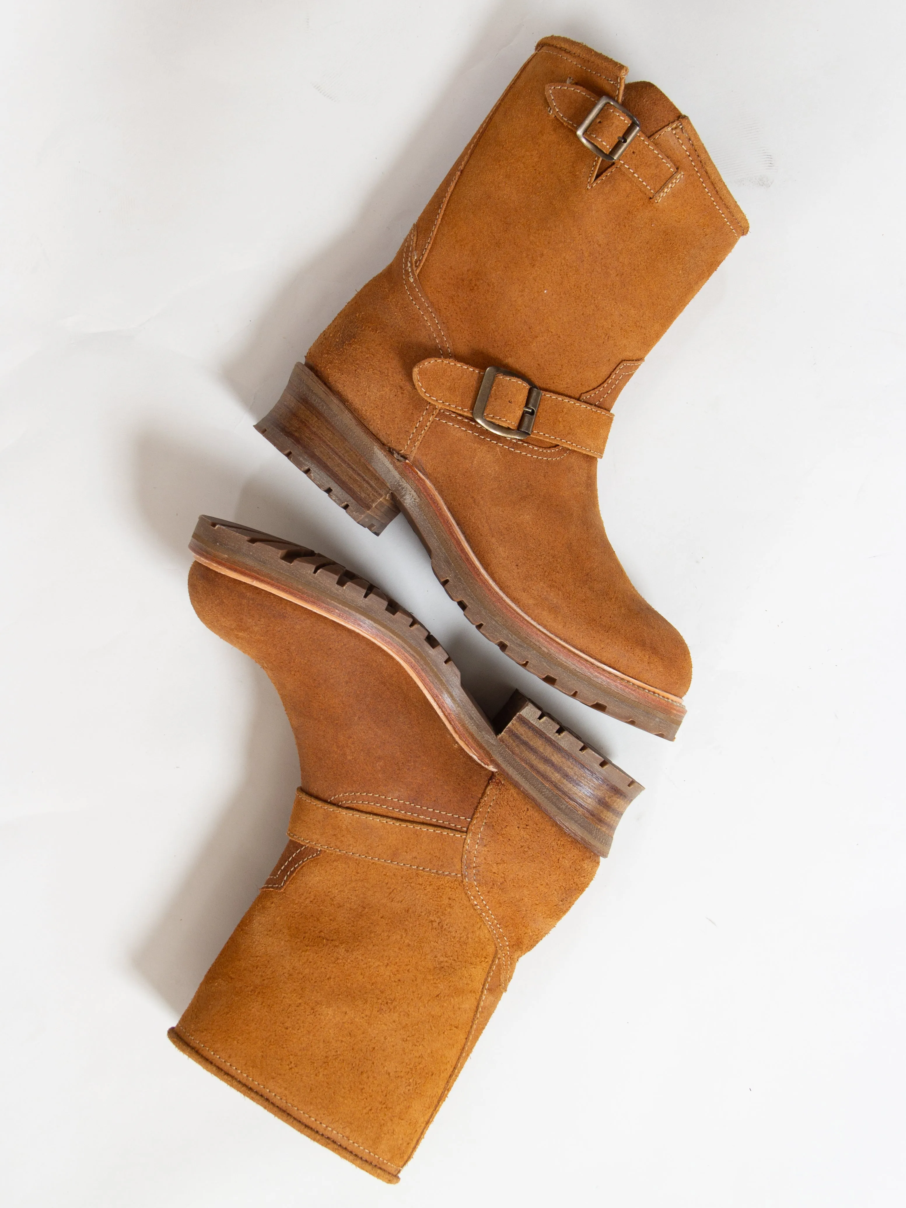 Bright Shoemakers, Engineer Boot Commander, Camel Rough-Out