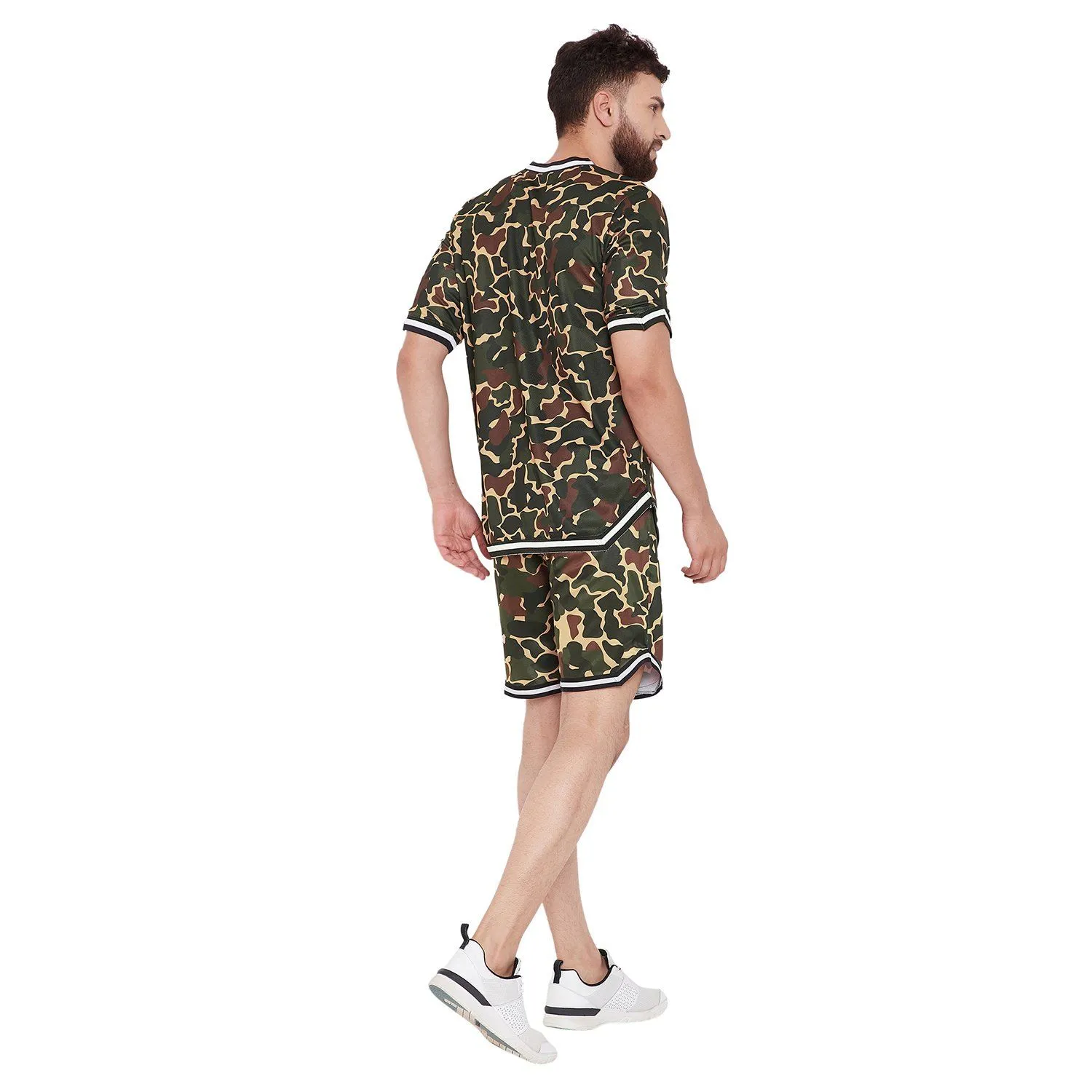 Camo Mesh BasketBall Tshirt and Shorts Combo Suit