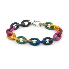 Dark Rainbow Silver Bracelet