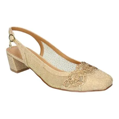 FALEECE-GOLD GLITTER/MESH | L'AMOUR DES PIEDS