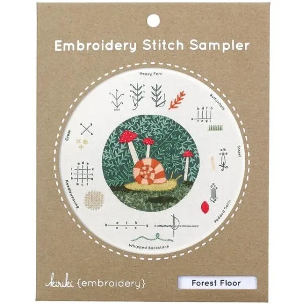 Forest Floor Embroidery DIY Stitch Sampler Kit