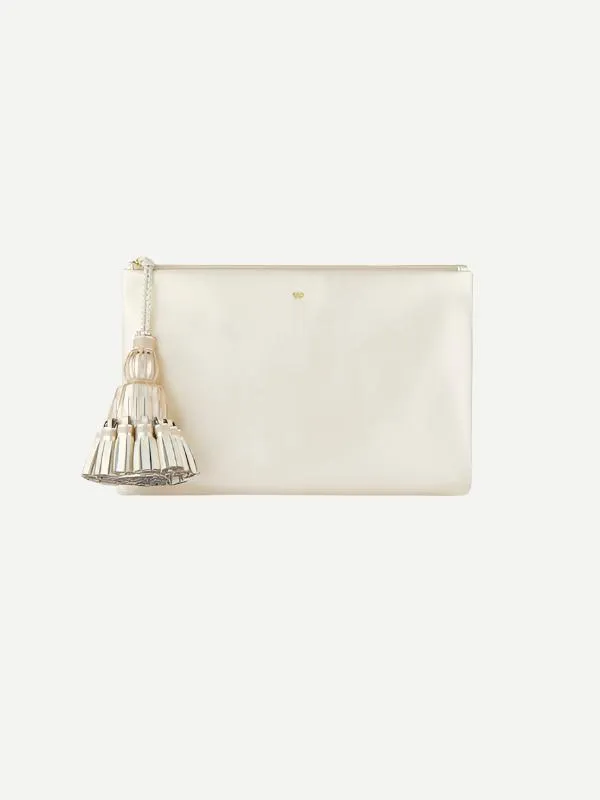 Georgiana Clutch in Light Gold Metallic Nappa