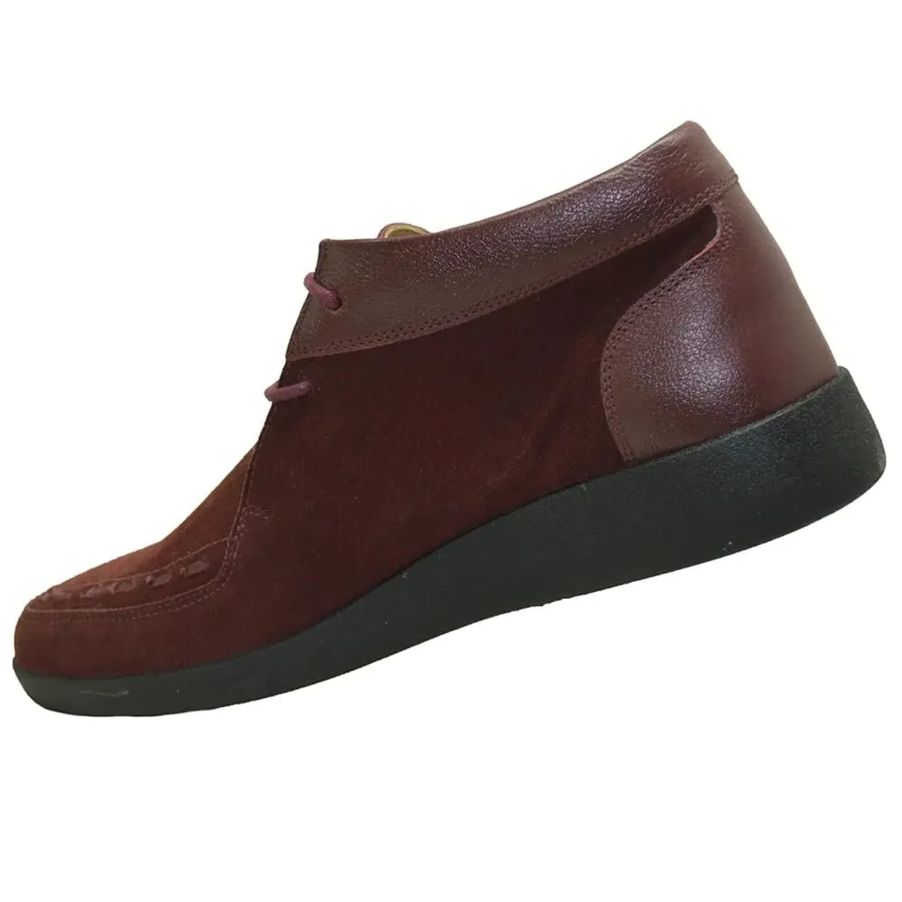 Johnny Famous Bally Style Soho Men's Burgundy Leather and Suede High Tops