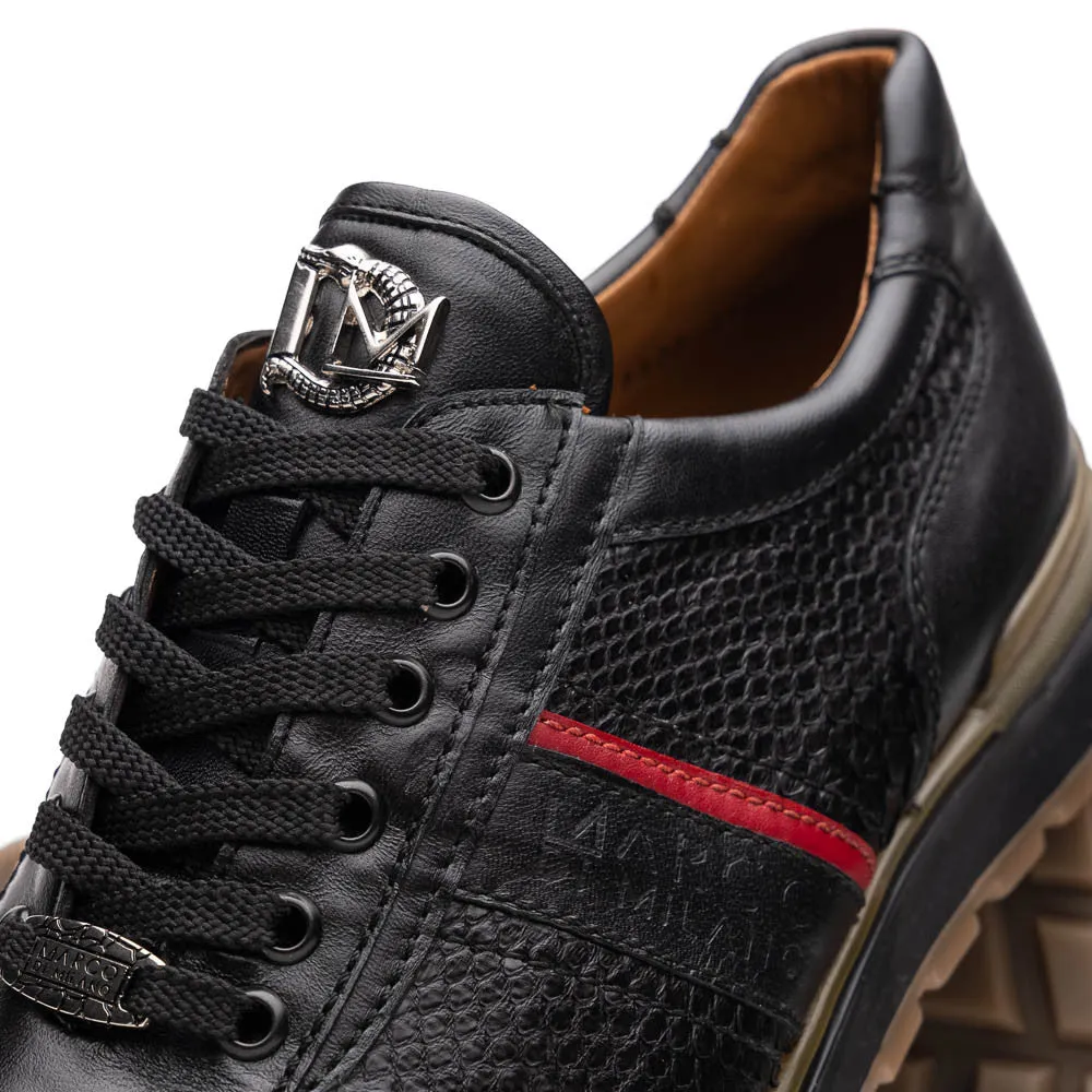 Marco Di Milano BRESCIA Black Python & Calfskin Sneakers