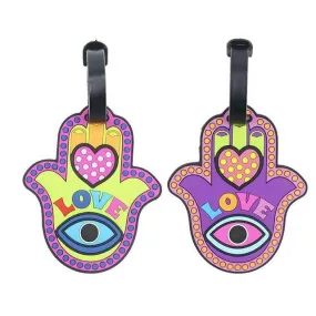 Mia Toro Hamsa Love 2-Piece Rubber Luggage Tag