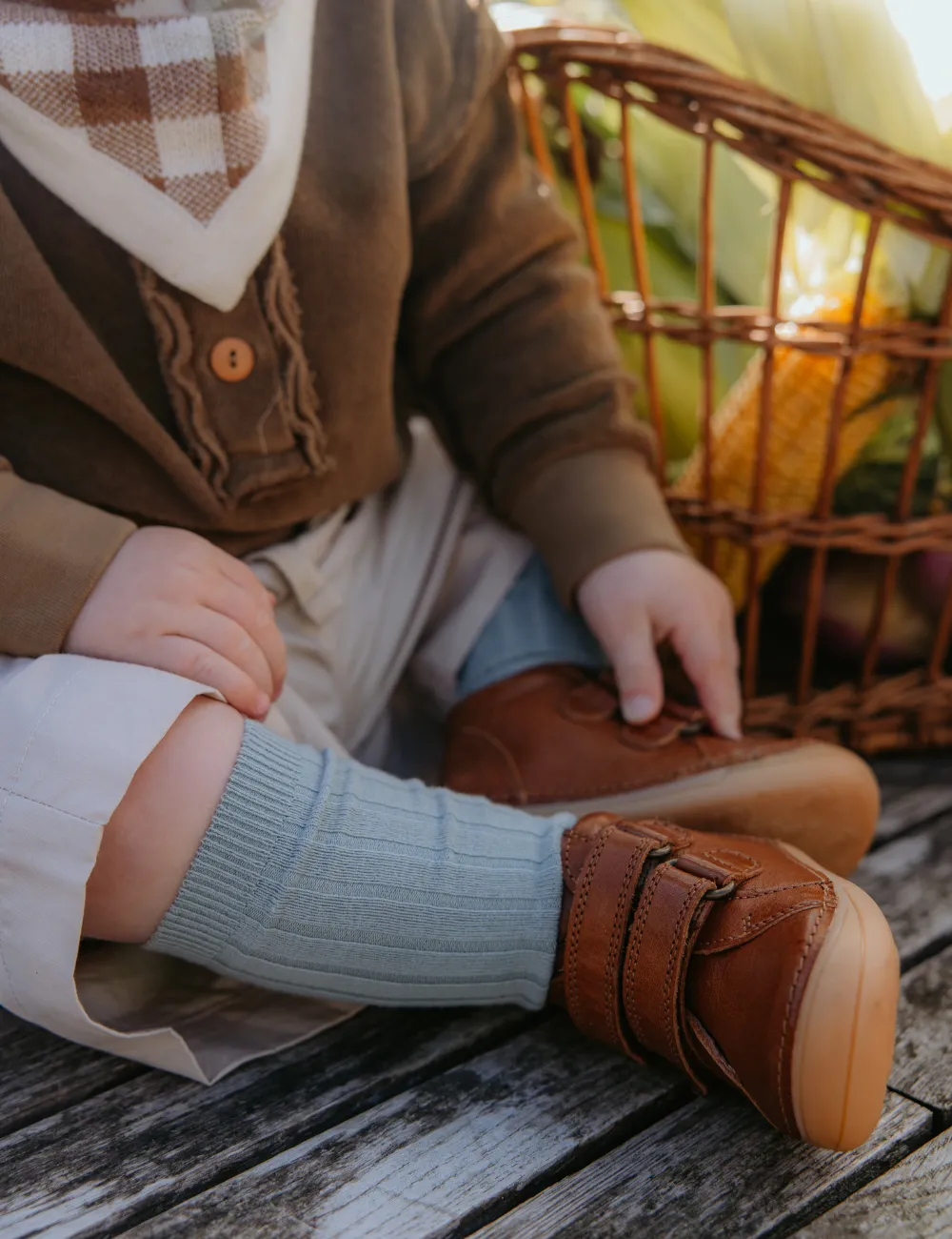 Mini Bootie Velcro - Cognac