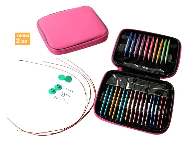 NEW! Interchangeable knitting needle set in pink