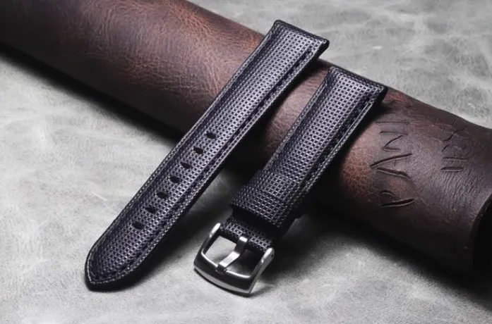 Outdoor Mountaineering Pure Handmade Black and Black Stitches 20mm 21mm 22mm 24mm 26mm Genuine Leather Strap Cowhide Strap