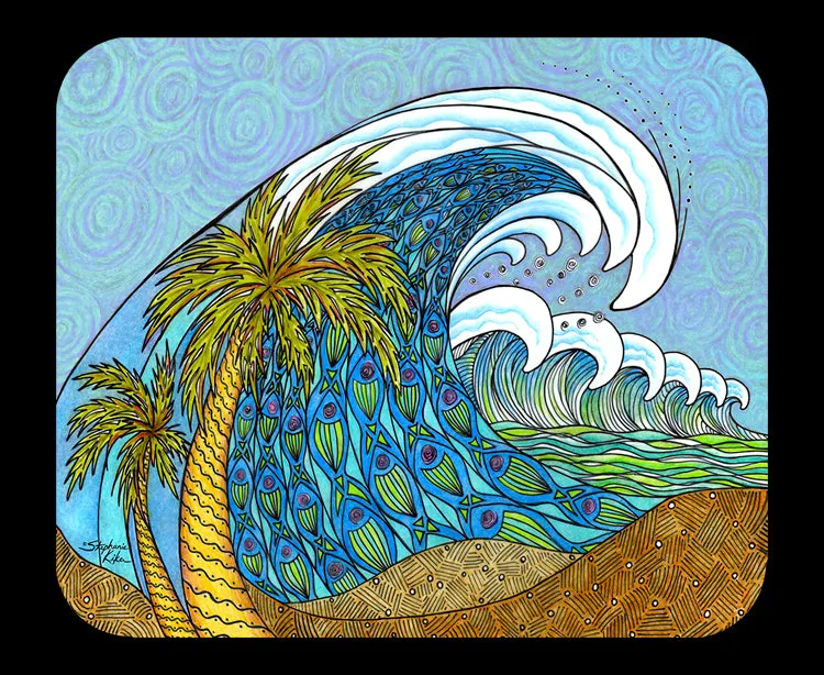 Palm Tree and Waves Mousepad