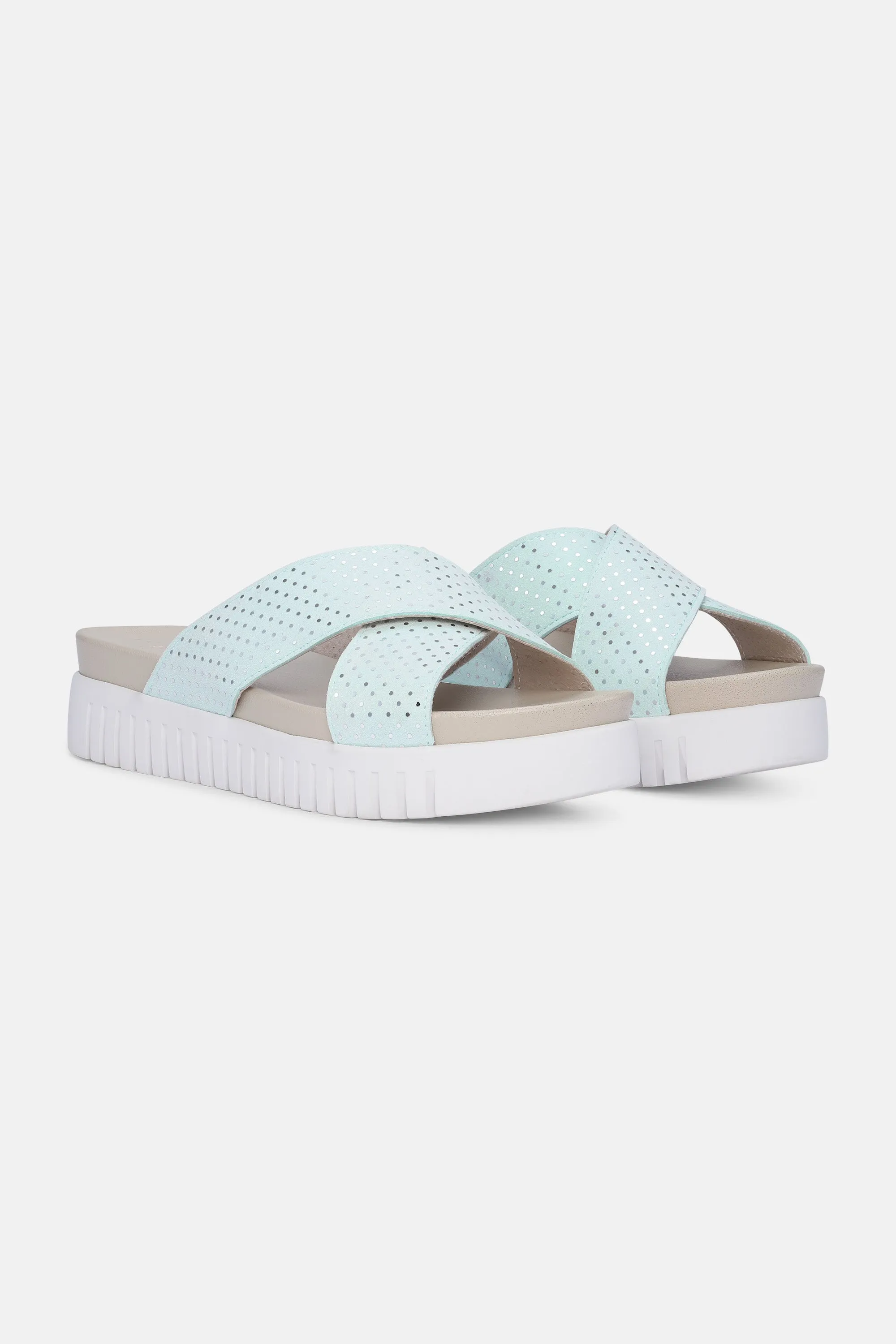 Sandals - White Blue